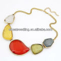 Harz Perle bunte geometrische Drop Chunky Halsband Halskette JN28